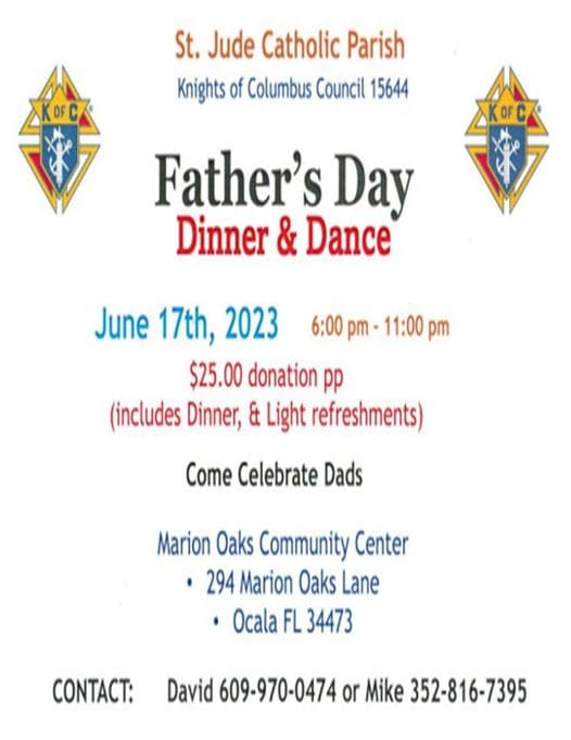 Knights of Columbus - Father's Day Dinner & Dance (Annual)