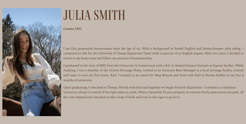 julia smith, esoteric equestrian ceo in west ocala fl